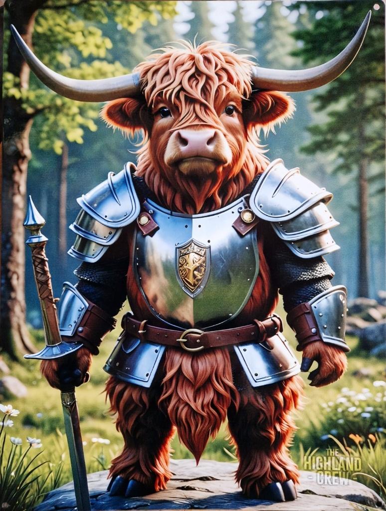 Knight Highland Crew Metalen wandbord 40 x 30 cm ., Metaal, 30 cm, The Original Metal Sign Company., Meerkleurig