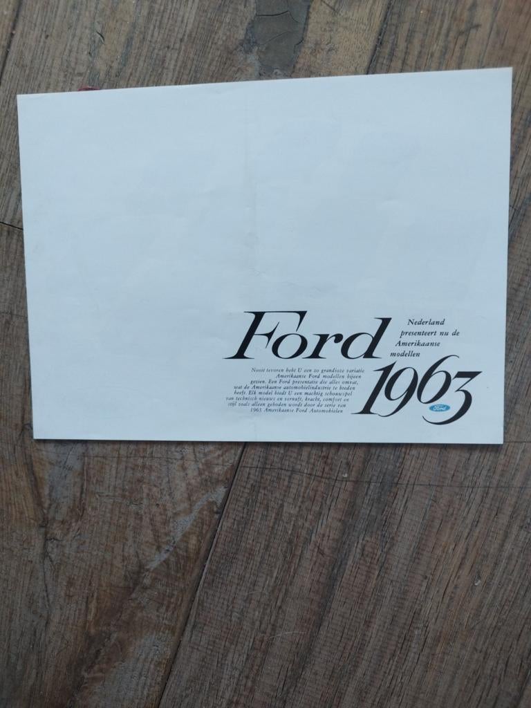 Ford modellen 1963 - Nederland, Ford, Ophalen of Verzenden, Zo goed als nieuw, Ford