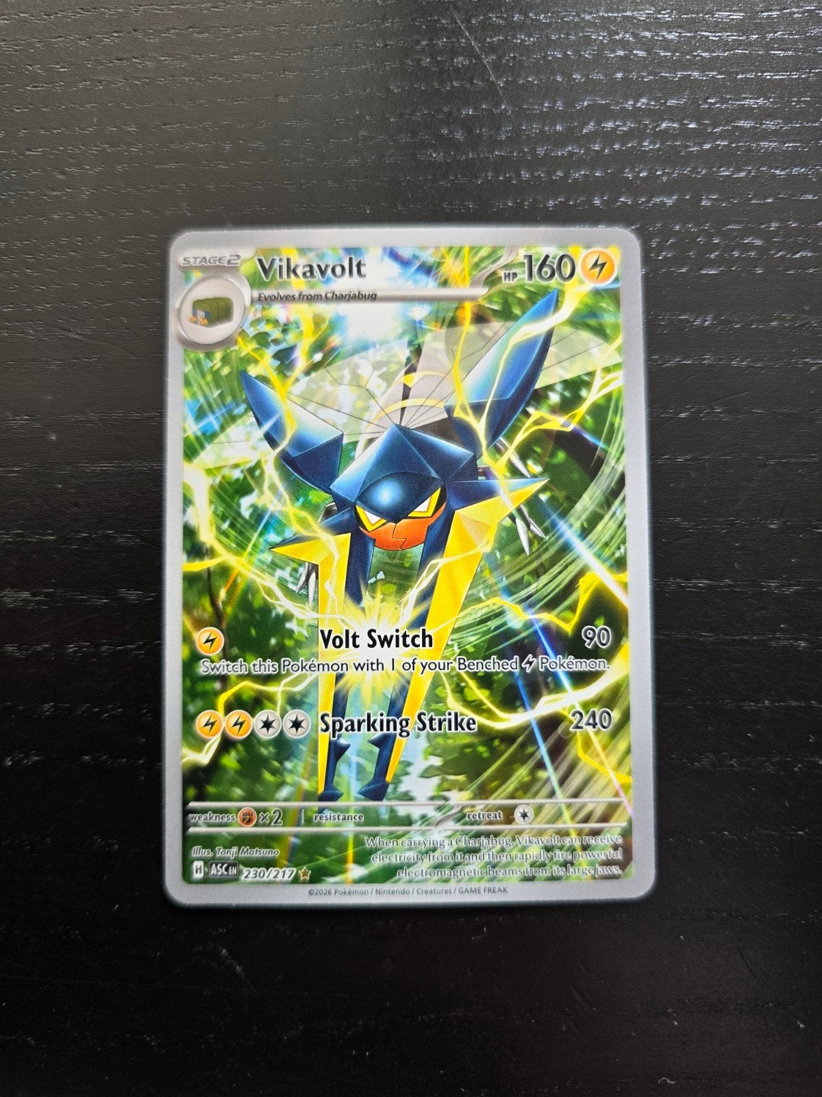 Pokemon Kaart Vikavolt 230/217 IR ASC, Ophalen of Verzenden, Zo goed als nieuw, Losse kaart