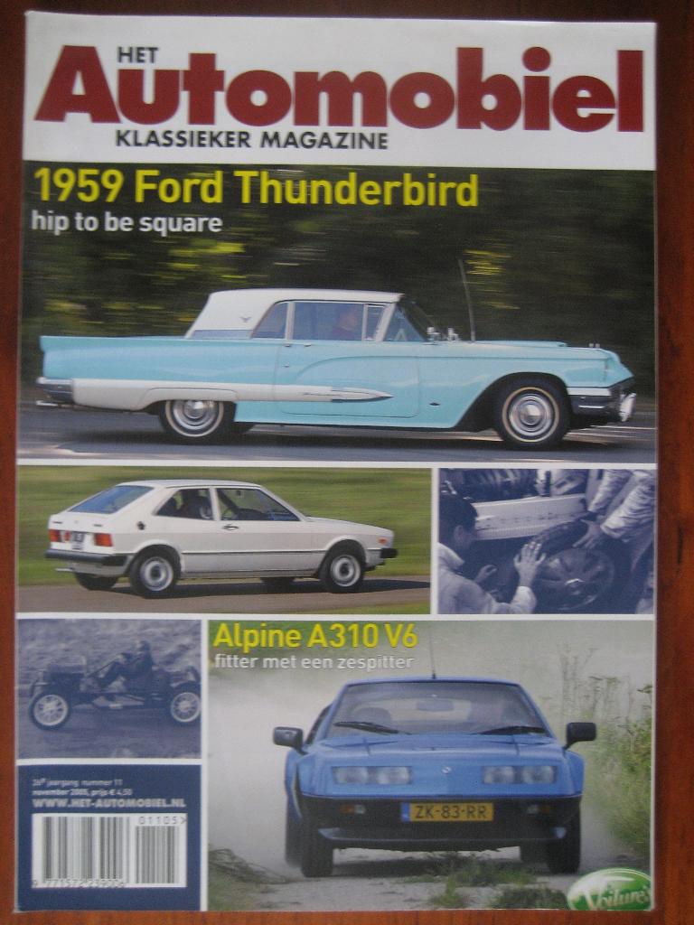 Het Automobiel nr 11 2005 Renault Alpine A310 V6 Thunderbird, Ophalen of Verzenden, Nieuw, Renault