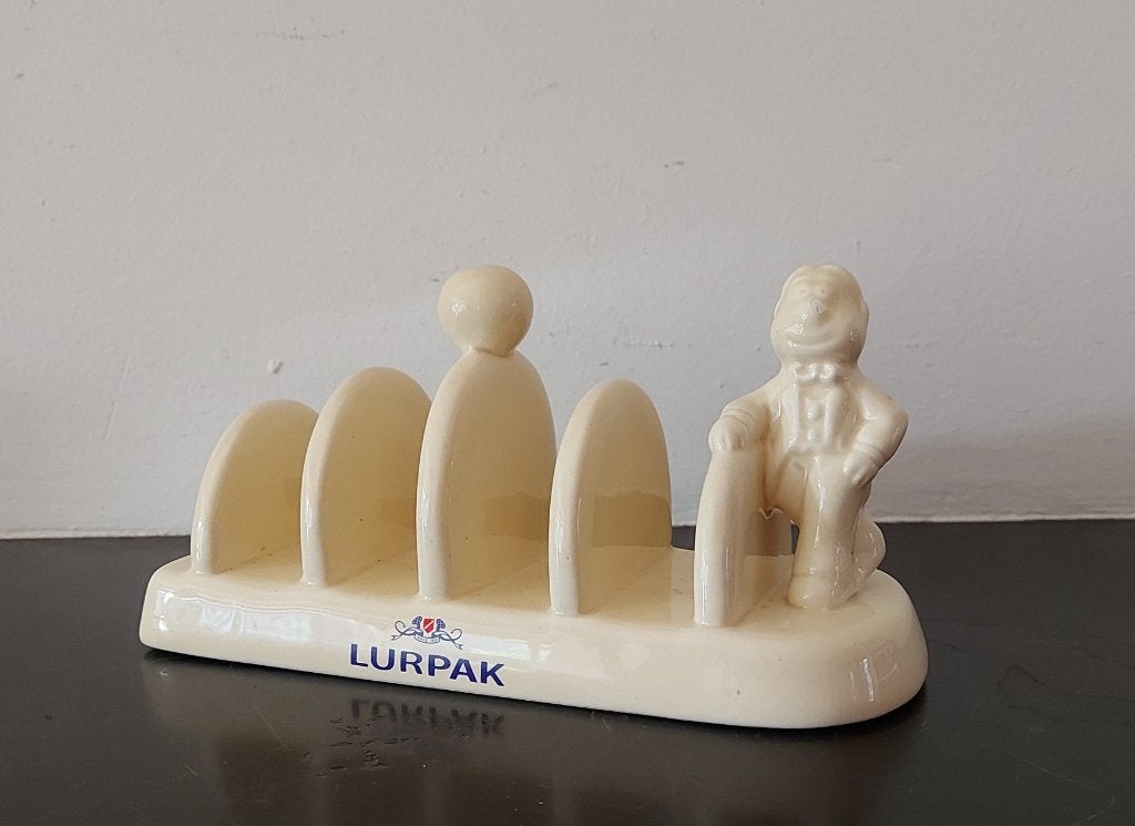 Vintage Engels keramiek toastrek reclame LURPAK ´80s, Gebruikt, Keramiek, Overige typen, Ophalen of Verzenden