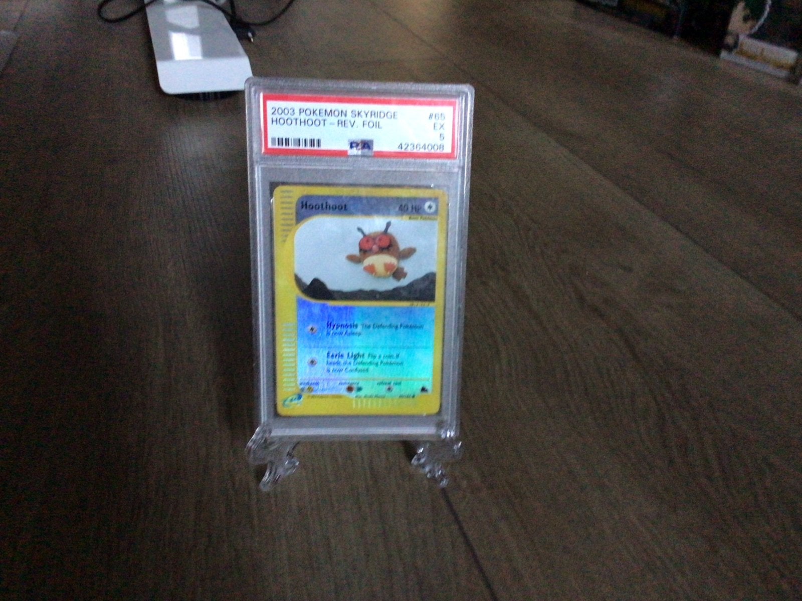 2003 Pokemon Skyridge Hoothoot Reverse Foil PSA 8, Hobby en Vrije tijd, Ophalen, Zo goed als nieuw, Losse kaart, Foil