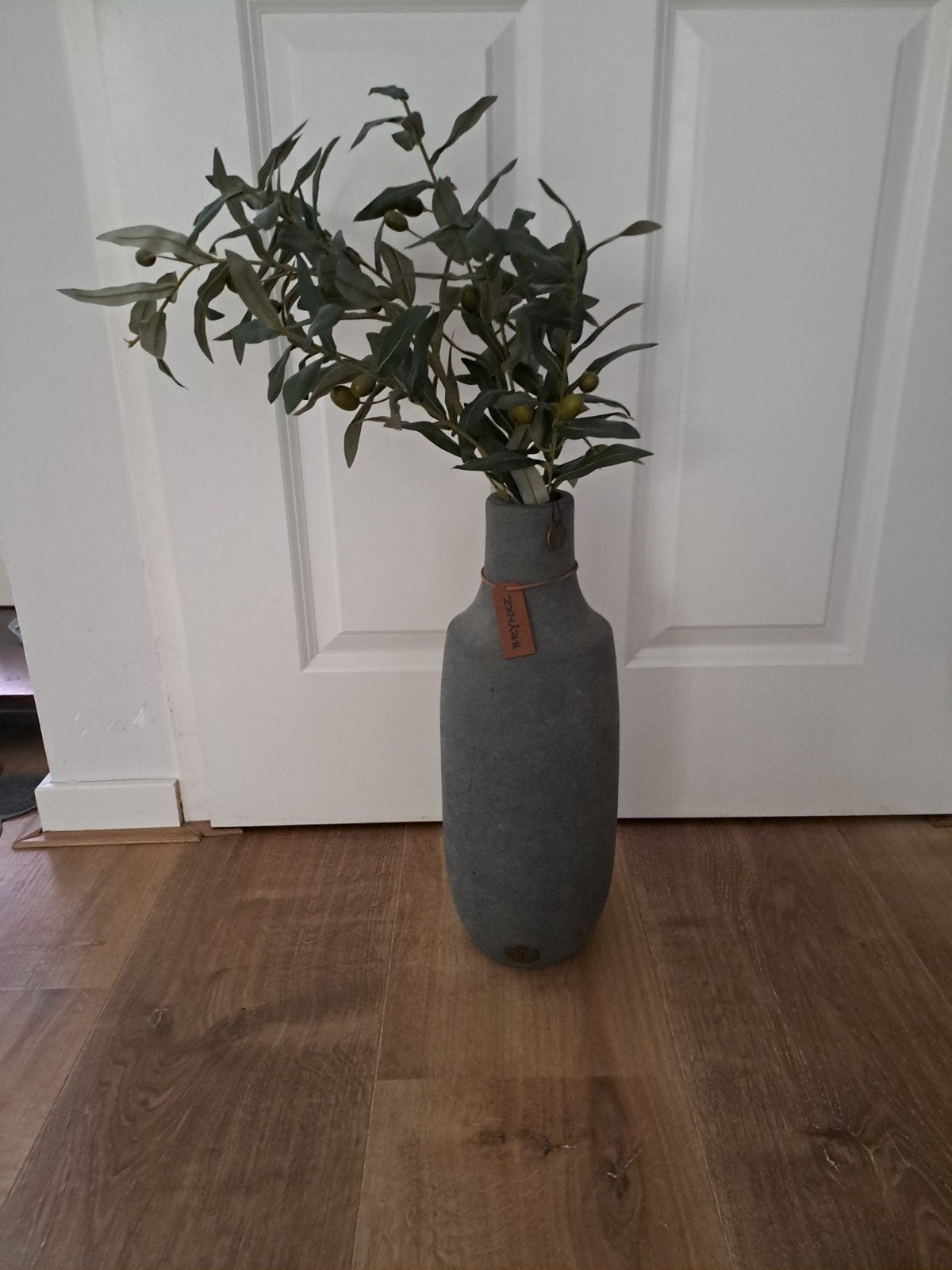 Brynxz vaas met olijftakken, 44 cm, Met patroon/structuur, Ophalen of Verzenden, Zo goed als nieuw