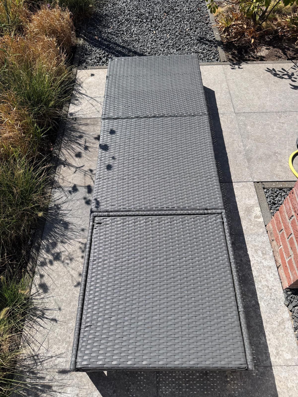 Tectake ligbed grijs 1stuks 1,95x65 cm moet weg, Ophalen, Gebruikt, Overige materialen, Verstelbaar
