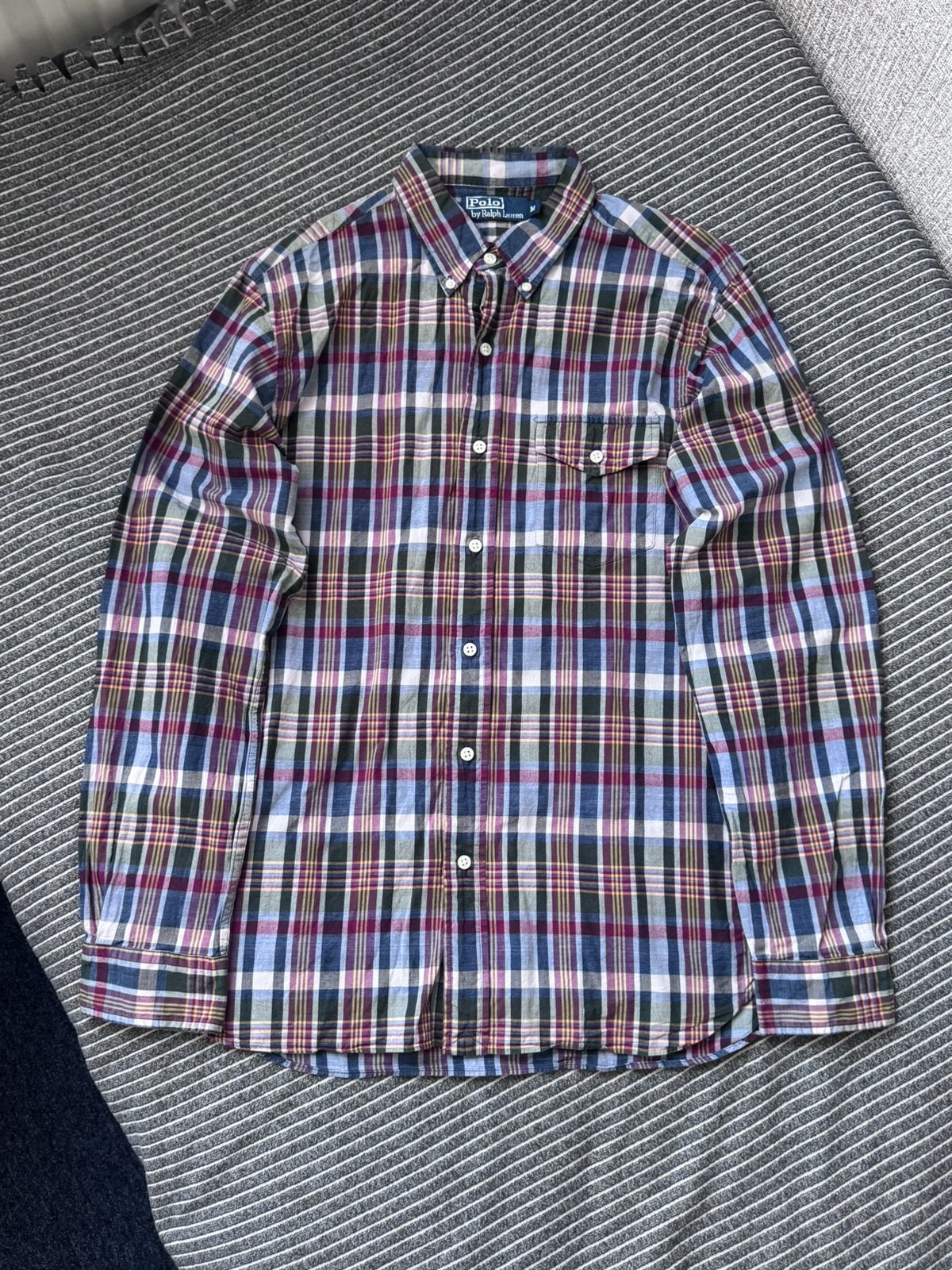 Polo Ralph Lauren Multicolor Tartan Plaid Button-Up Shirt, Ophalen of Verzenden, Zo goed als nieuw, Meerkleurig, Halswijdte 39/40 (M)