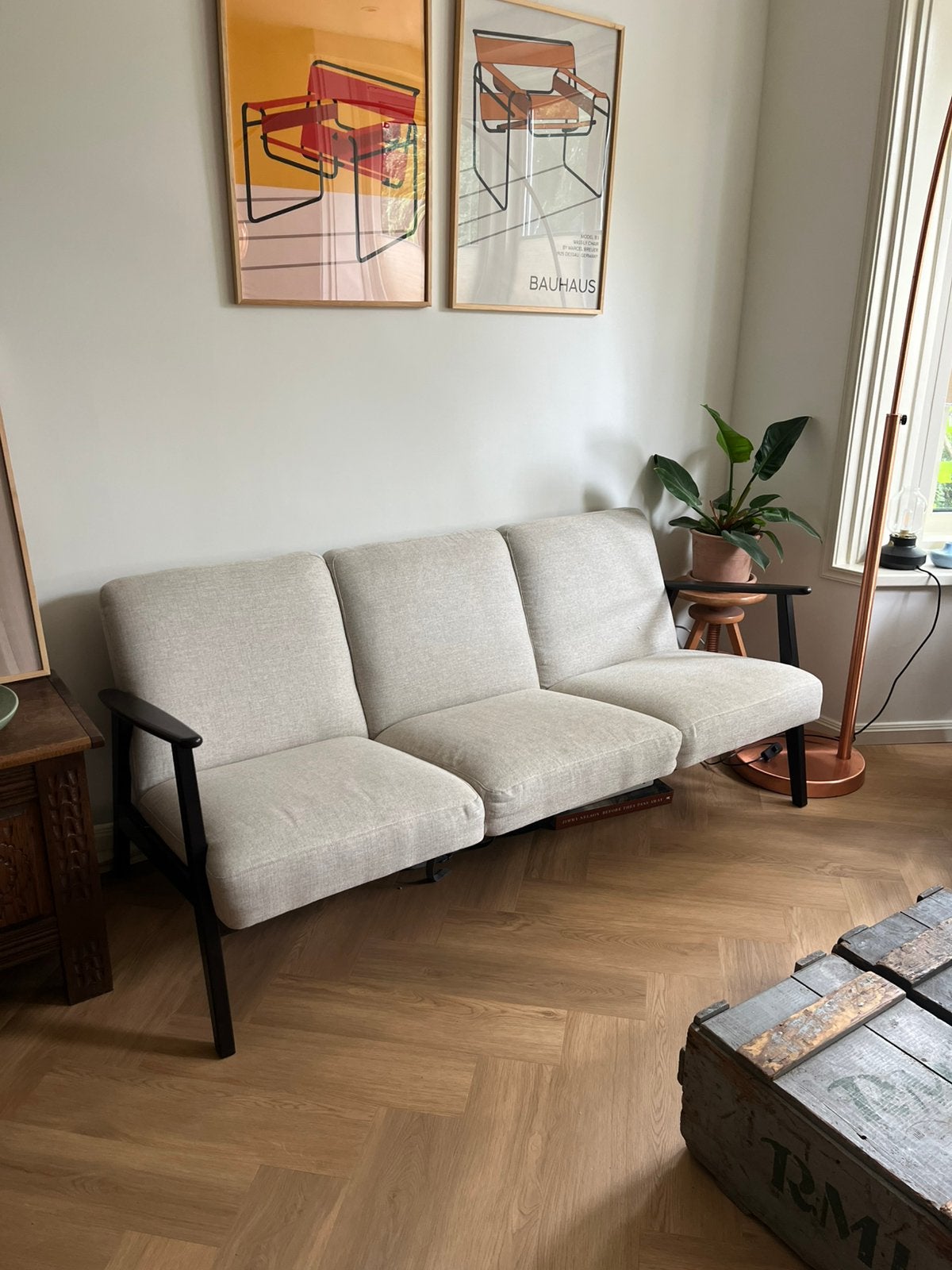 Scandinavische IKEA Ekenäset 3-zits bank – Jaren 50 stijl, Huis en Inrichting, Ophalen, Tweepersoons, 75 tot 100 cm, Zo goed als nieuw