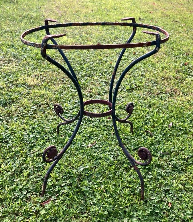 Klein Antiek tafel ONDERSTEL smeedijzer ijzer bistro tafel, Ophalen