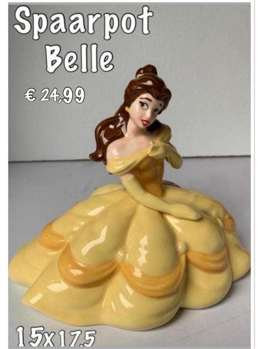 Belle spaarpot, Ophalen of Verzenden, Assepoester of Belle, Nieuw, Beeldje of Figuurtje