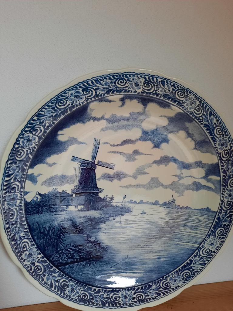 Delftsblauw wandbord.    Nour Du Chattel, Ophalen