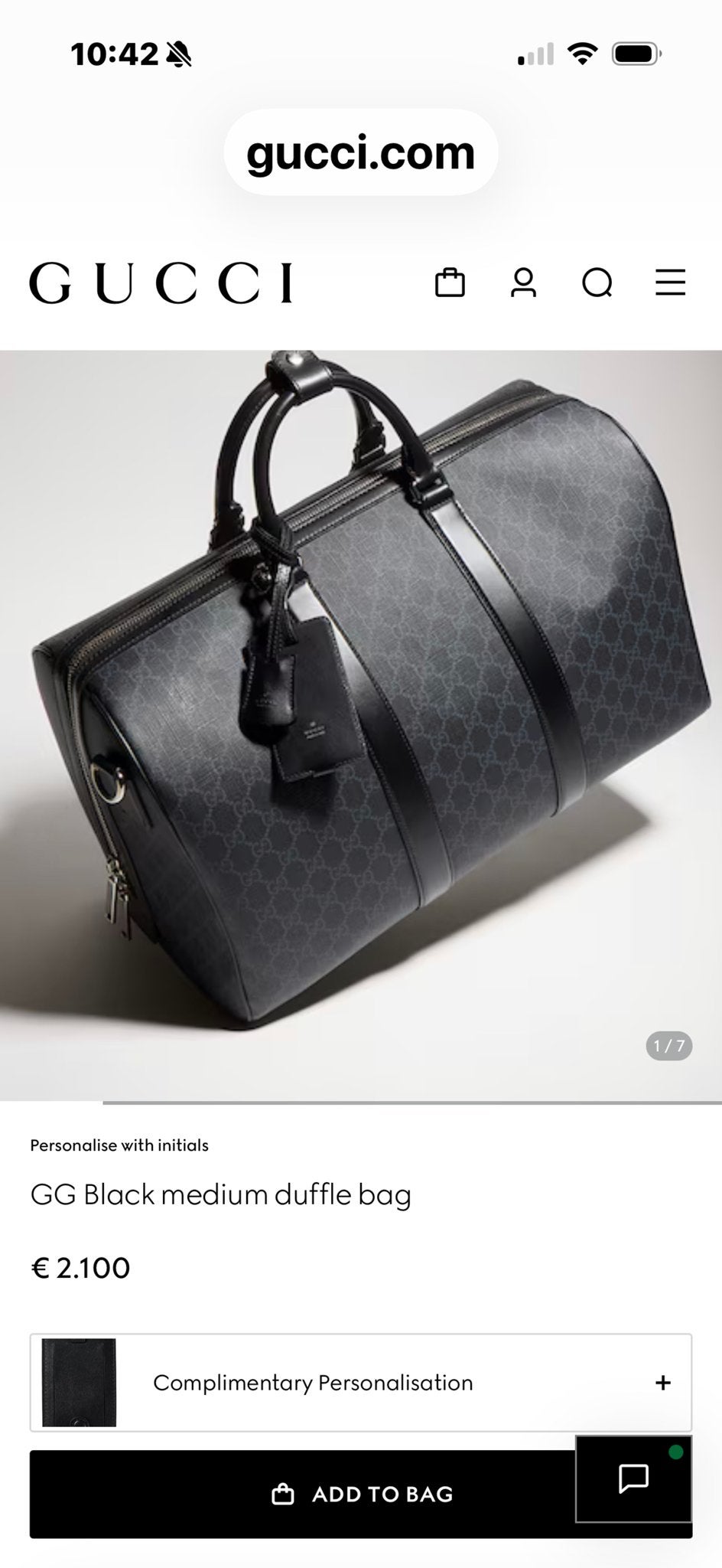 Gucci GG Black Medium Duffle Bag, Ophalen, 40 tot 60 cm, 20 tot 30 cm, Zwart