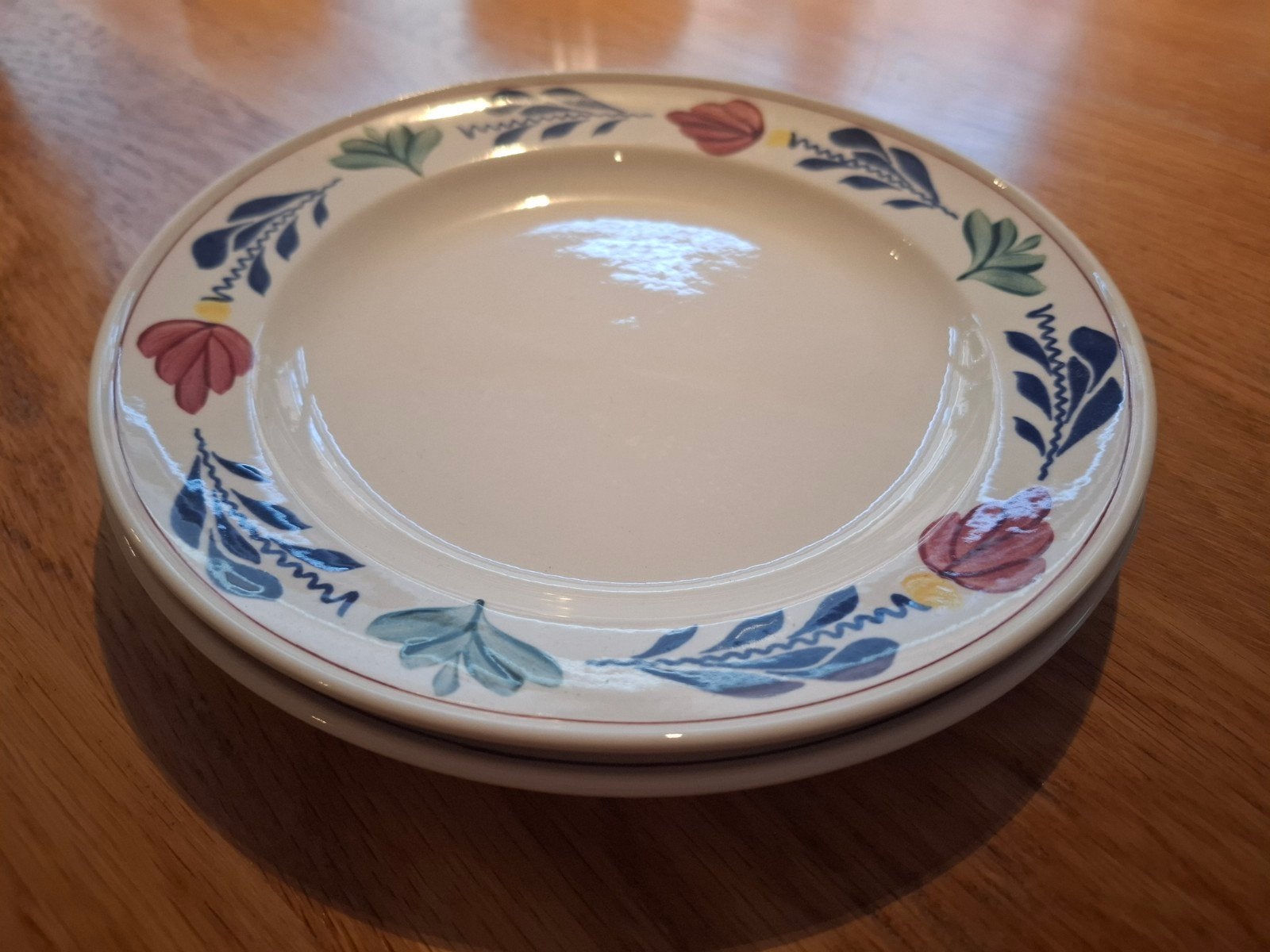 Boerenbont, 2 ontbijtbordjes, Ophalen, Landelijk/Boerenbont, Zo goed als nieuw, Bord(en)