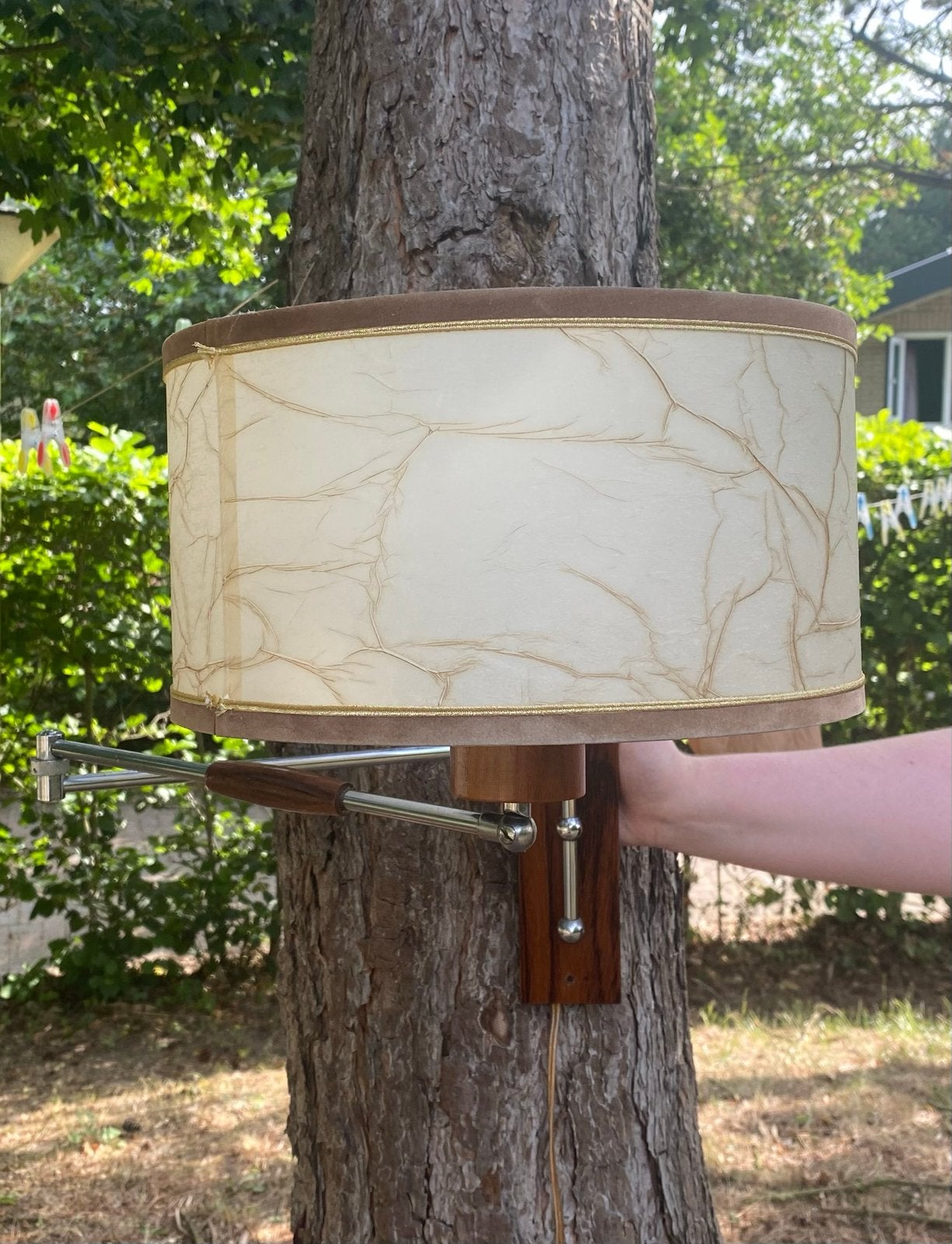 Vintage Mid-Century Modern Zwenkarm Wandlamp Jaren '60, Ophalen of Verzenden
