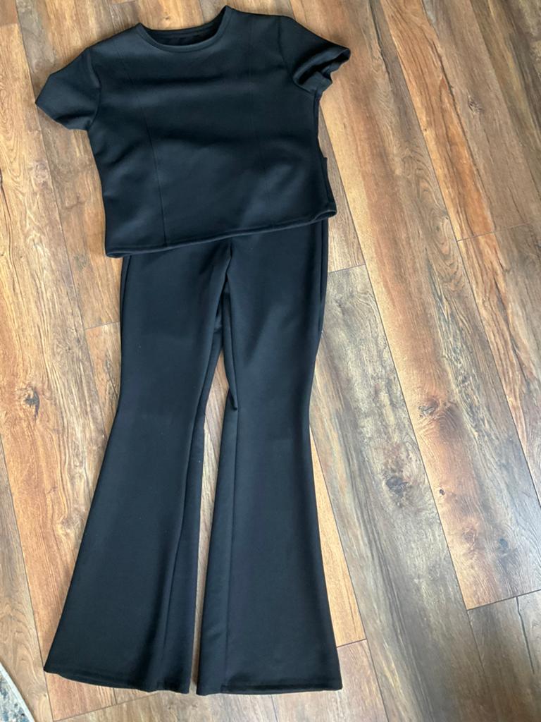 Eén keer gedragen co-ord set, broek met top, zwart, maat S, Kleding | Dames, Jumpsuits, Ophalen, Zo goed als nieuw, Maat 36 (S)