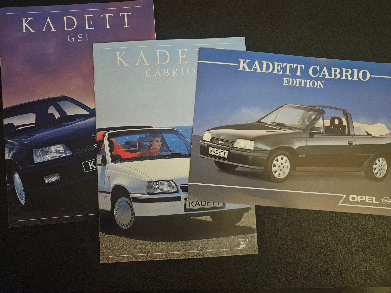 3 Brochures Opel Kadett E GSi & Cabrio, Ophalen of Verzenden, Zo goed als nieuw, Opel