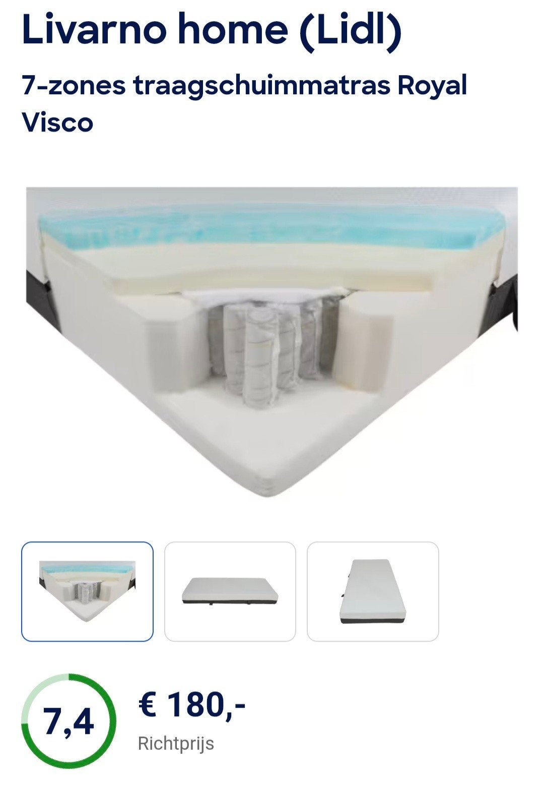 2x Matras lidl 200x90 met Matraswig en Topmatras, Ophalen, 90 cm, Tweepersoons, Zo goed als nieuw