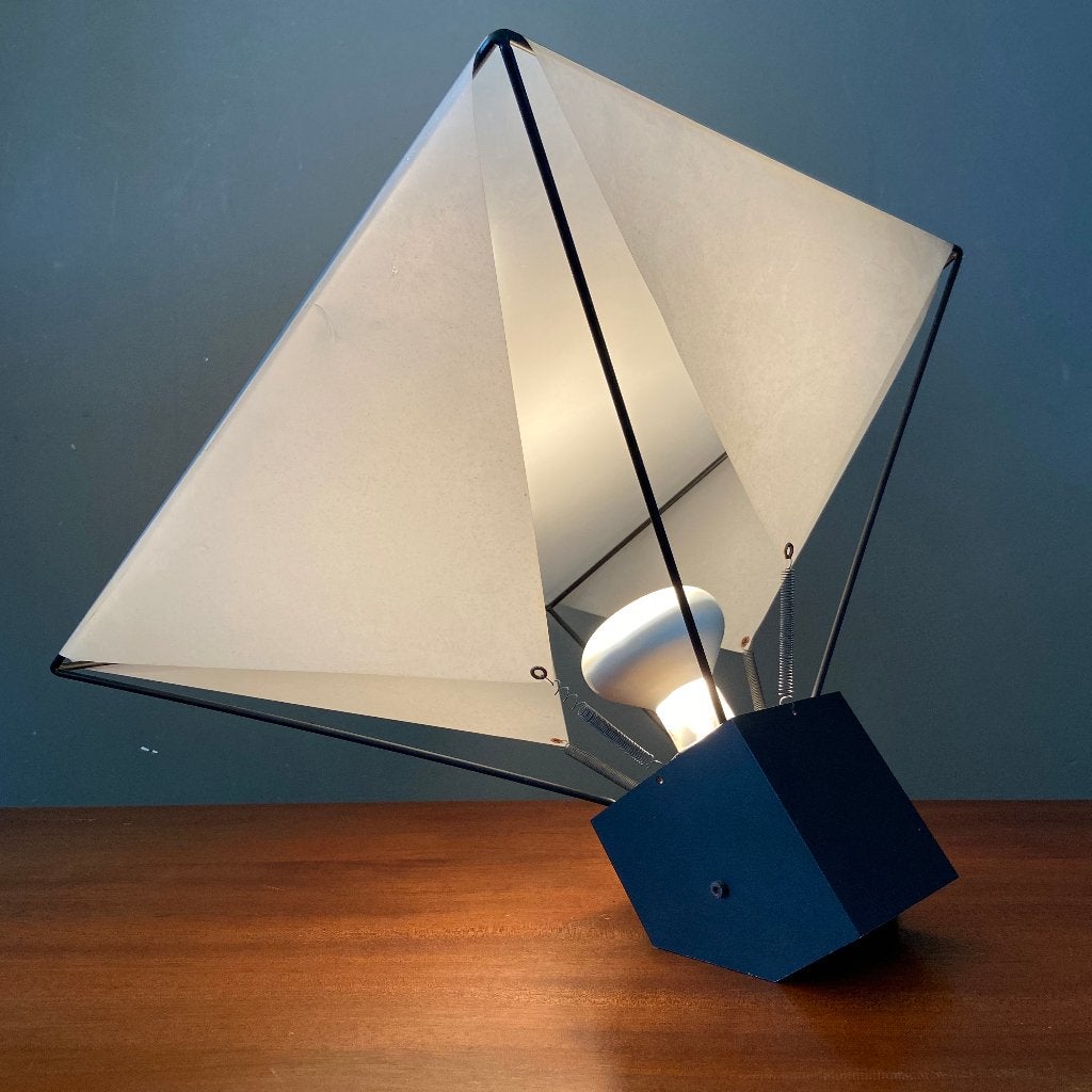 Industrieel design tafellamp aluminium papier Bruno Munari, Gebruikt, Danese, Bruno Munari, Postmodern