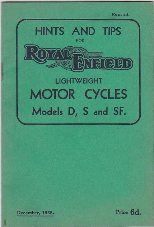 Royal Enfield model D, S en F handbook motorcycle, Verzenden, Overige merken