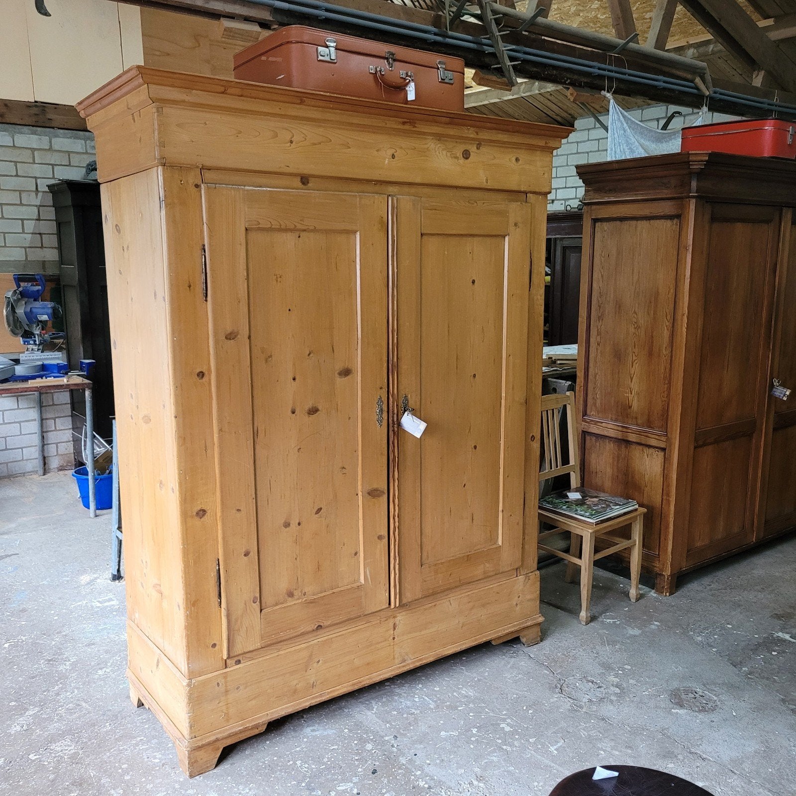 Brocante oude grenen demontabele kast servieskast opbergkast, Antiek en Kunst, Ophalen