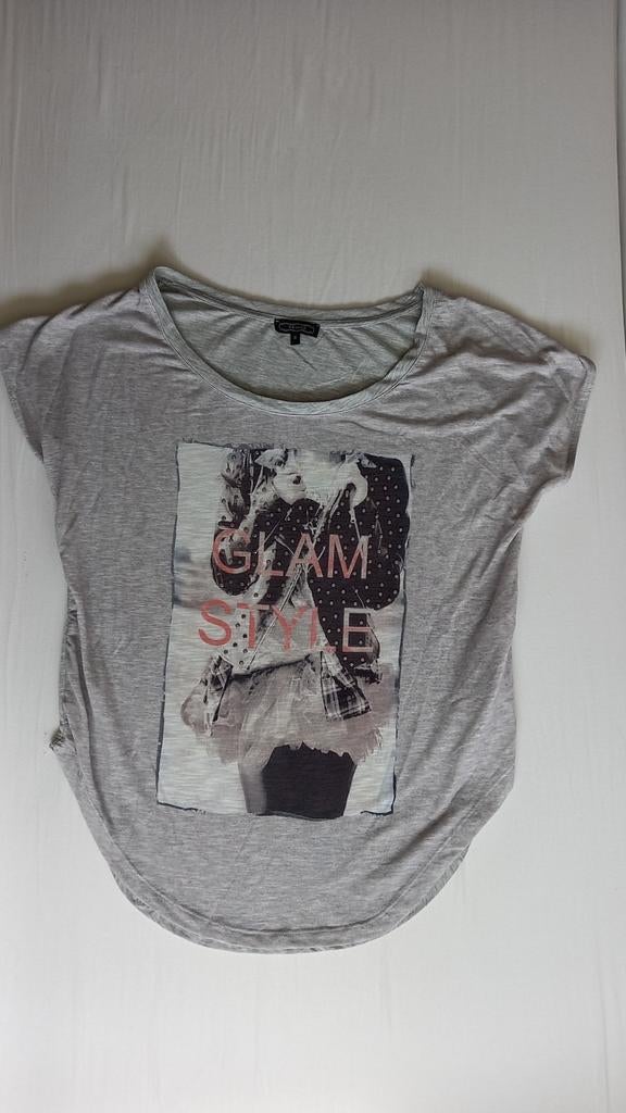 grijs Geisha t-shirt M, Kleding | Dames, T-shirts, Ophalen of Verzenden, Gedragen, Grijs, Korte mouw