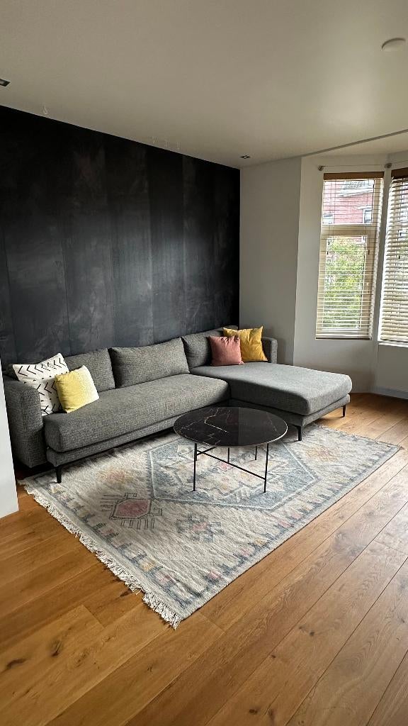 Grijze hoekbank rechts 4x6 sofa - model X3, Ophalen, 250 tot 300 cm, Hoekbank, 75 tot 100 cm
