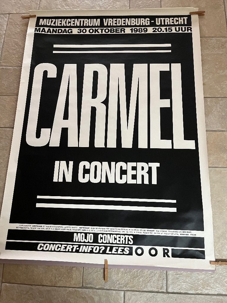 Originele concert poster Carmel 116 x 83 billboard, Ophalen of Verzenden, Deurposter of groter, Muziek