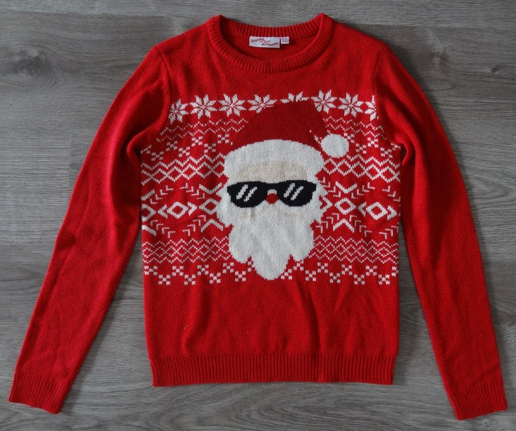 Rode (foute) kerst trui met kerstman maat 158 164, Ophalen of Verzenden, Zo goed als nieuw, Jongen, Trui of Vest