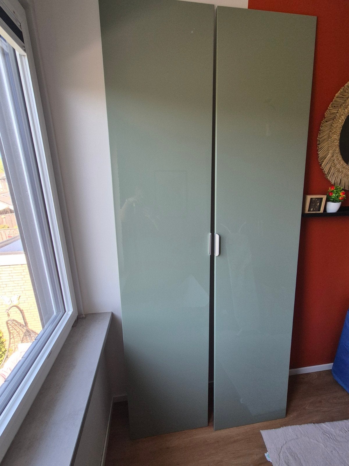 2x IKEA PAX  hoogglans groene deuren, deur  50x229 cm, Ophalen, Minder dan 25 cm, 50 tot 100 cm, 200 cm of meer
