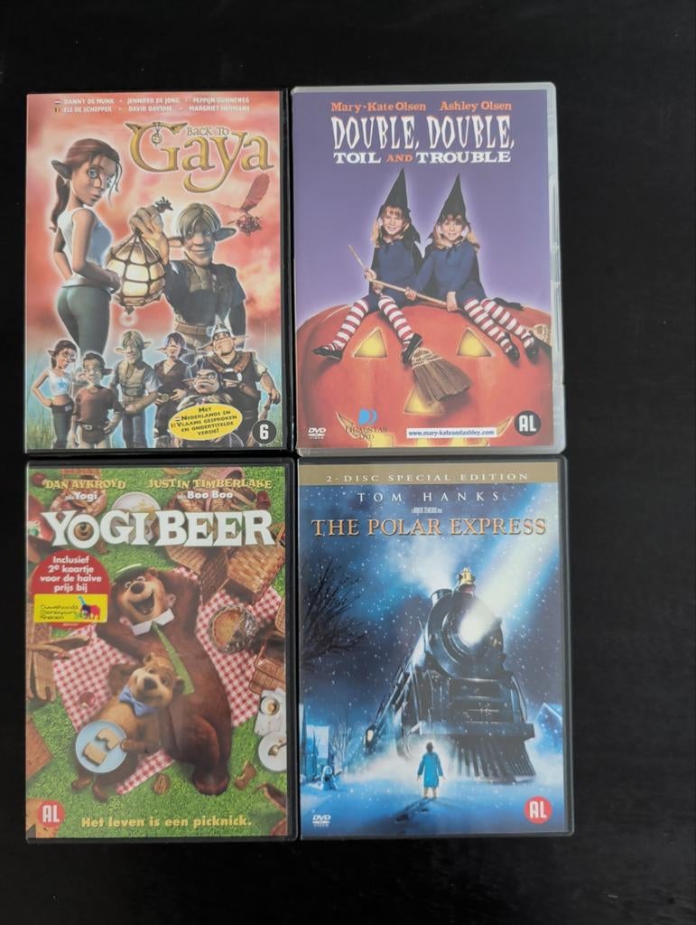 4 DVD Back to Gaya, Double Trouble, Yogi Beer, Polar Express, Alle leeftijden, Ophalen of Verzenden, Avontuur, Film