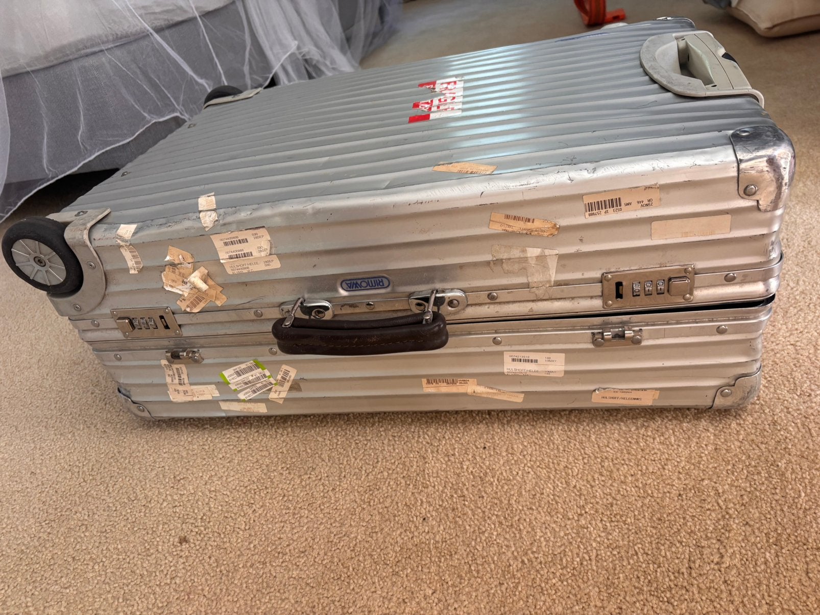 Rimowa Classic Flight Multiwheel aluminium 60L – vintage, Gebruikt, 45 tot 55 cm, 70 cm of meer, Metaal