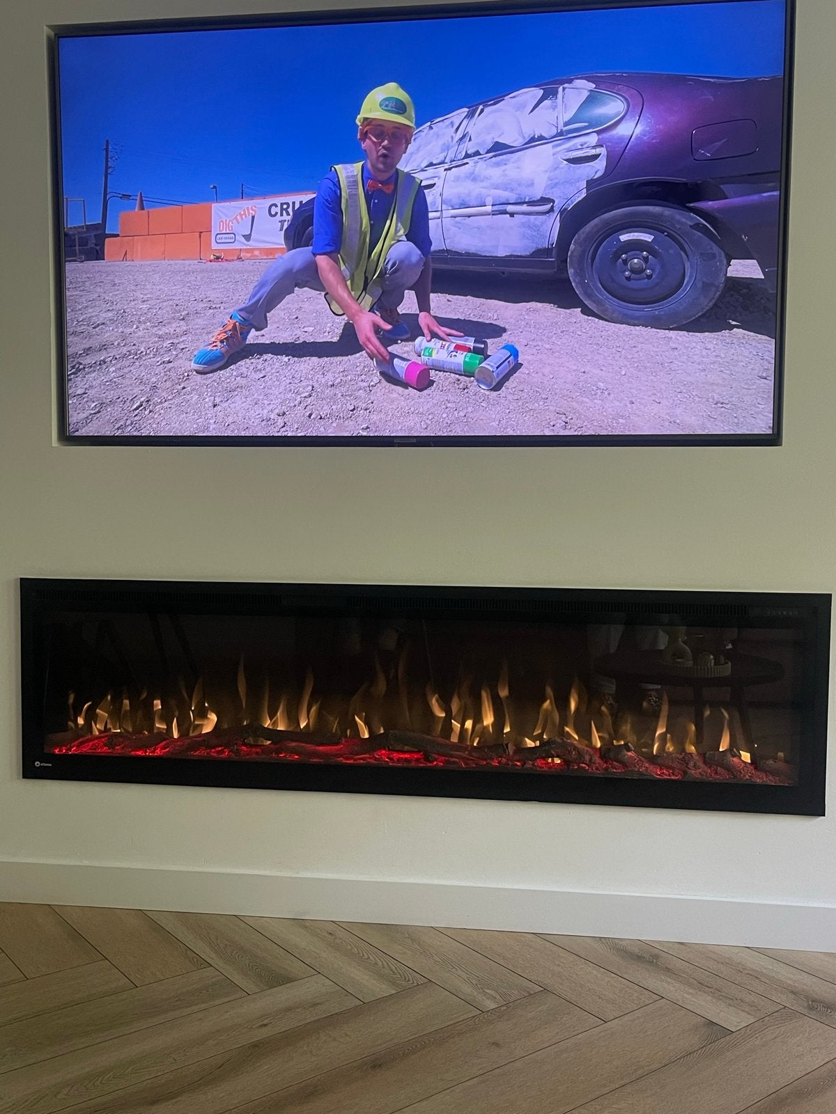 Aflamo elektrische sfeerhaard - 165 cm, Huis en Inrichting, Haarden, Ophalen of Verzenden, Gebruikt, Inbouwhaard, Elektrische haard