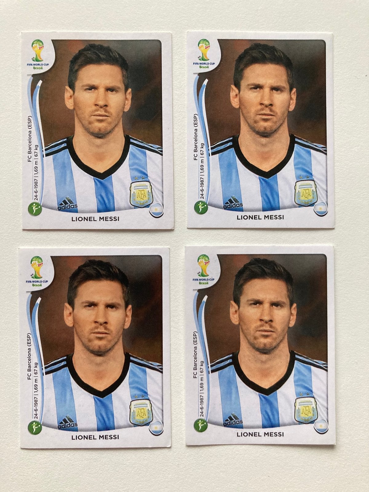 Panini WK 2014 - Lionel Messi Sticker #430, Ophalen of Verzenden, Zo goed als nieuw, Poster, Plaatje of Sticker