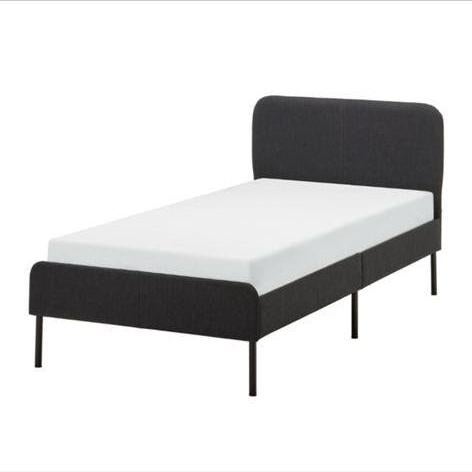 2 stuk Ikea slattum met matras en topper 90 200 leer, Ophalen, 90 cm, Eenpersoons, Wit
