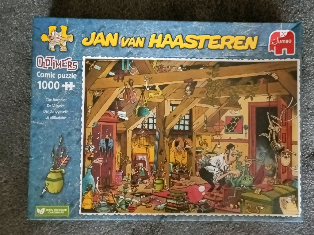 Jan van Haasteren puzzel De Vrijgezel, Ophalen of Verzenden, 500 t/m 1500 stukjes, Zo goed als nieuw, Legpuzzel