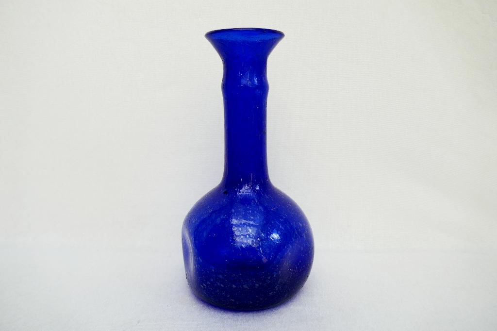 kobalt blauwe vaas - geblazen - herkomst?, Ophalen of Verzenden, Huis en Inrichting