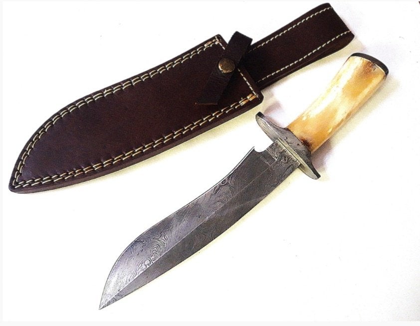 Oud bowie knive mes dolk damascus-geweer revolver, Ophalen of Verzenden