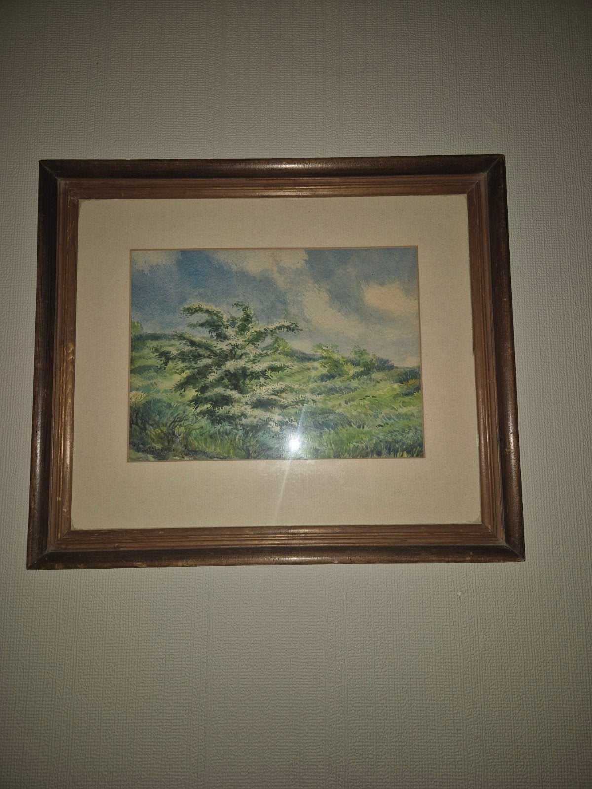 Landschap aquarel van K. Pijlman, gesigneerd en gedateerd, Antiek en Kunst, Realistisch, Ophalen of Verzenden, Landschap, Aquarel