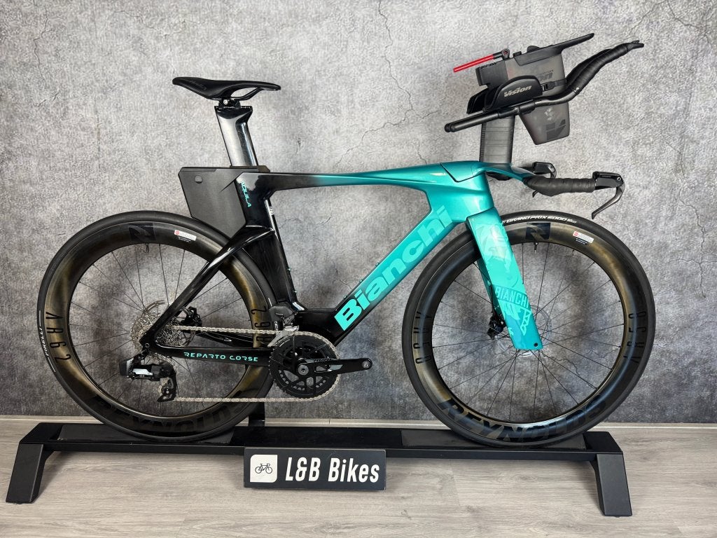 Bianchi Aquila Triatlon TT Sram Rival AXS 2x12 Powermeter, Fietsen en Brommers, Fietsen | Racefietsen, Zo goed als nieuw, Heren