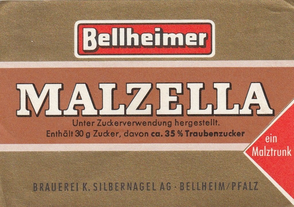 oud bieretiket Duitsland Silbernagel Bellheim:Malzella, Verzenden, Gebruikt, Overige typen, Overige merken