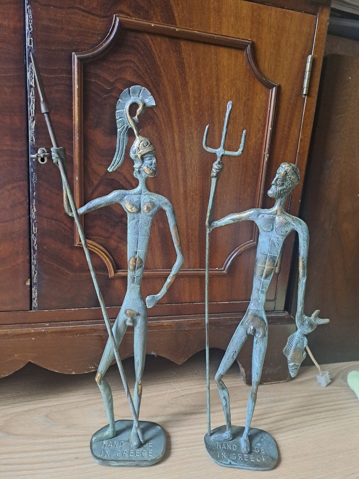 Bronzen beelden, handgemaakt in Griekenland, Antiek en Kunst, Kunst | Beelden en Houtsnijwerken, Ophalen, Brons, 20 - 50 cm, Bruin
