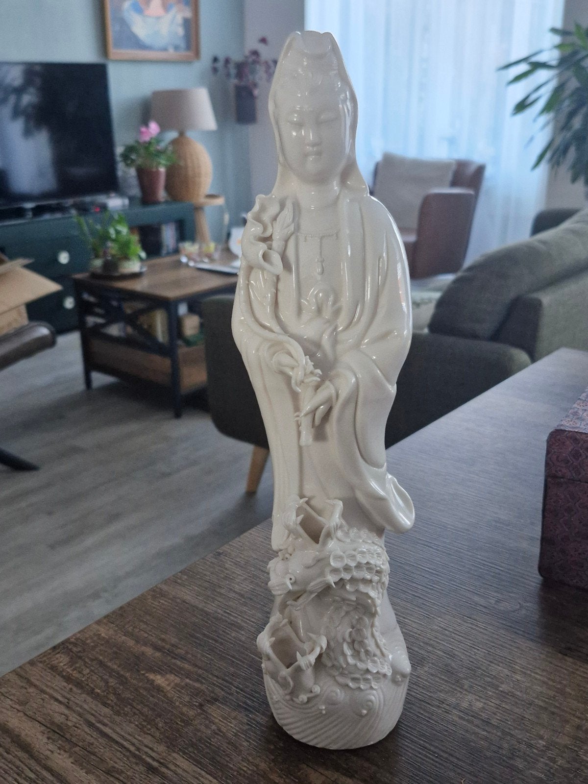 Kwan Yin - Guan Yin - Boeddha, Overige materialen, 35 cm, Ophalen of Verzenden, Wit
