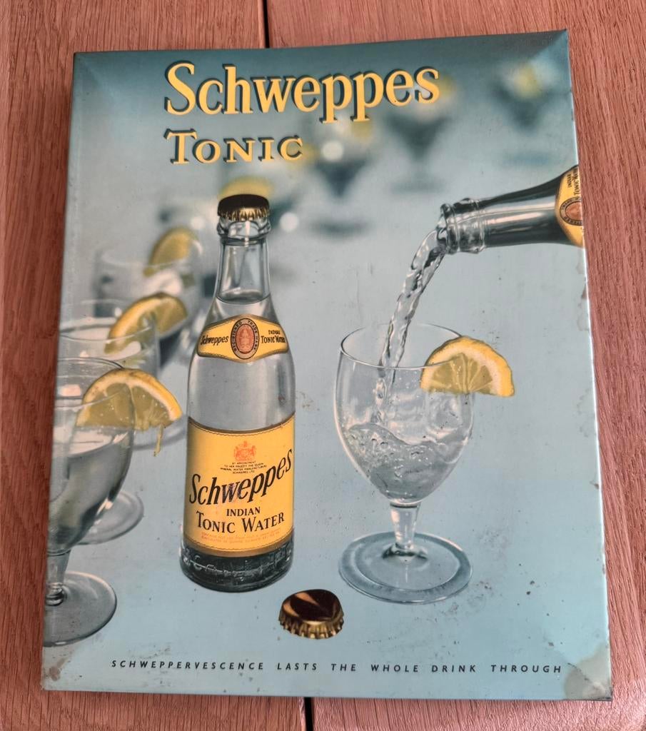 Oude reklame Scweppes tonic, Ophalen, Zo goed als nieuw