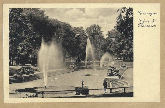 Oude Ansichtkaart Groningen Vijver N. Plantsoen, Ophalen of Verzenden, Voor 1920, Gelopen, Groningen