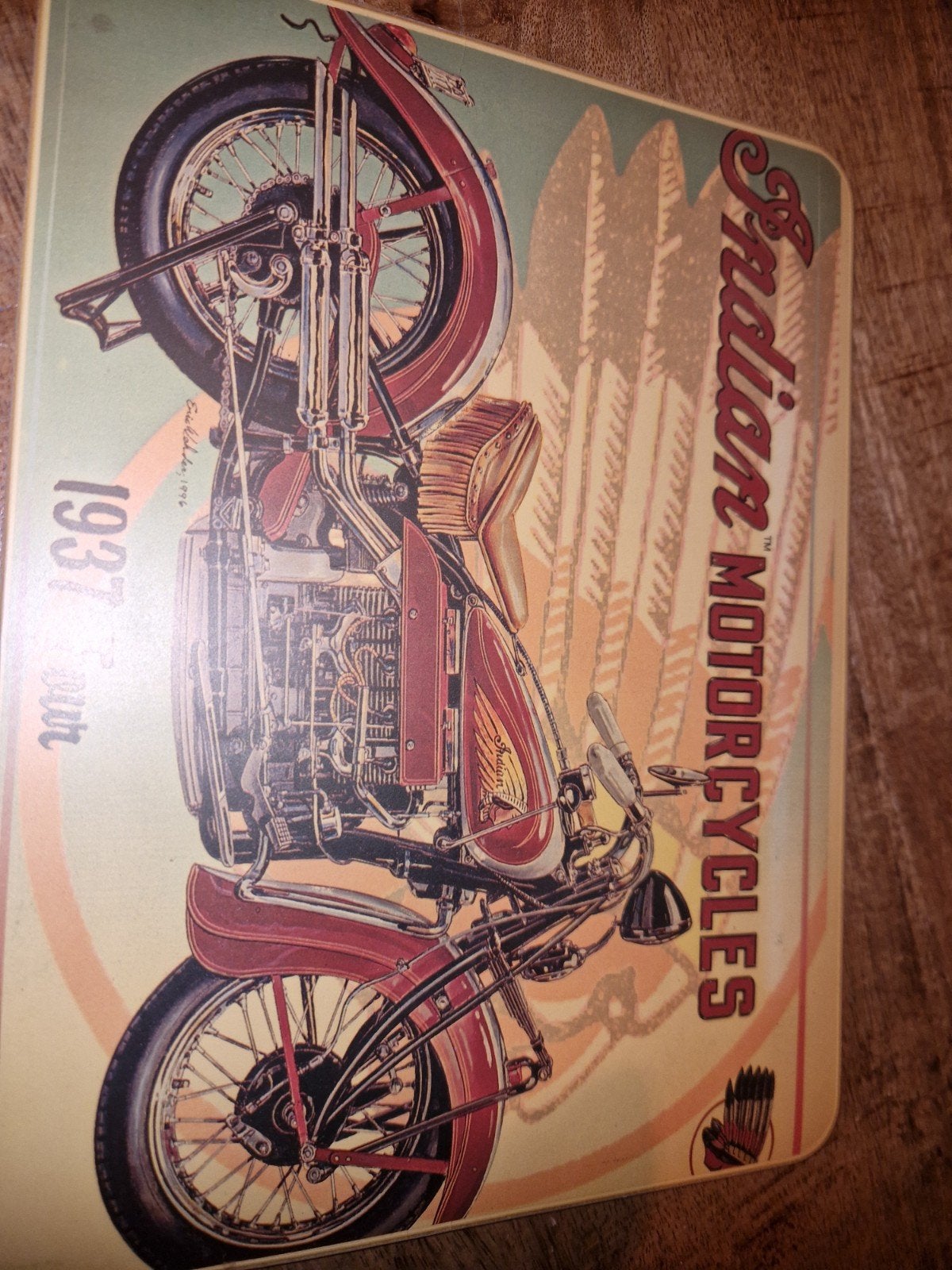 Muismat indianmotor, Verzamelen, Merken en Reclamevoorwerpen, Ophalen of Verzenden, Gebruikt, Reclamebord
