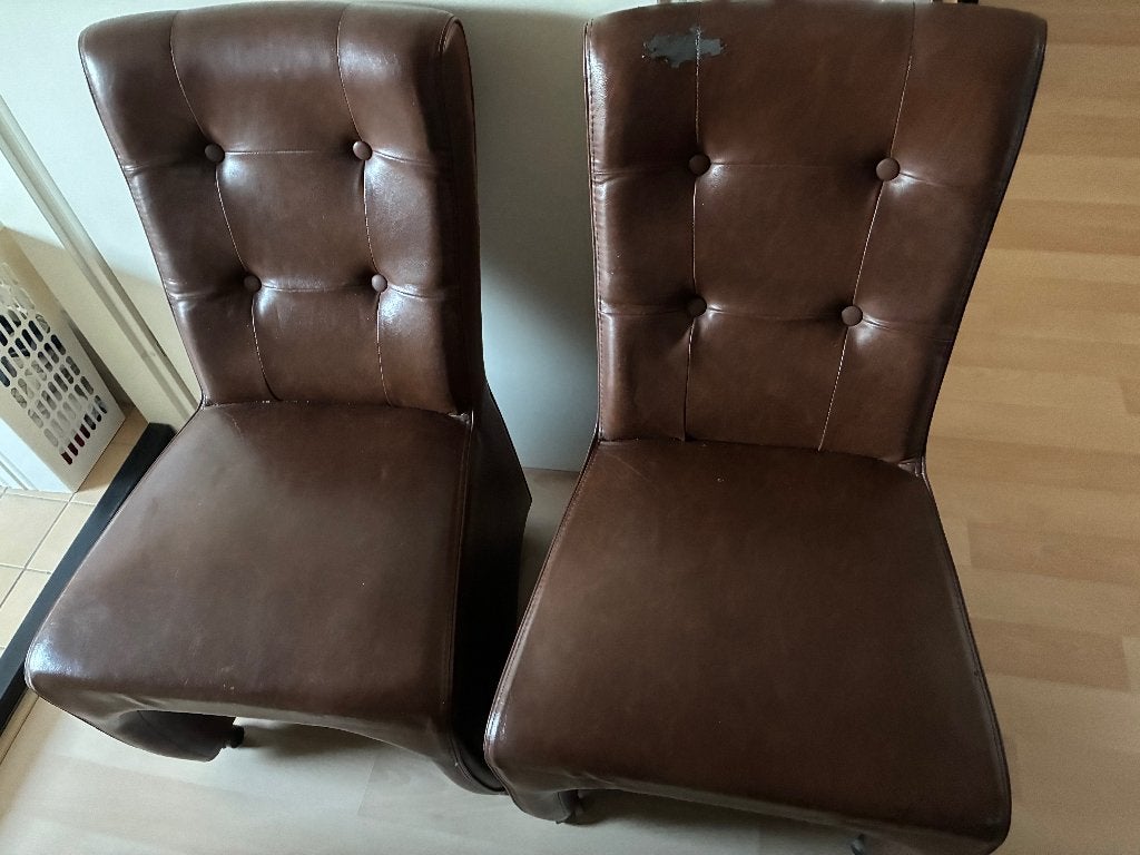 4 eetkamerStoelen, Ophalen, Gebruikt, Bruin, Vier