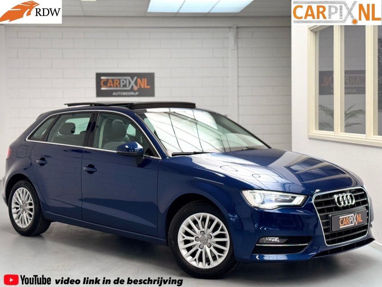 Audi A3 Sportback 1.4 TFSI Pro Line S 2015, Panodak, Xenon, Dealer onderhouden, Gebruikt, Blauw, Leder en Stof