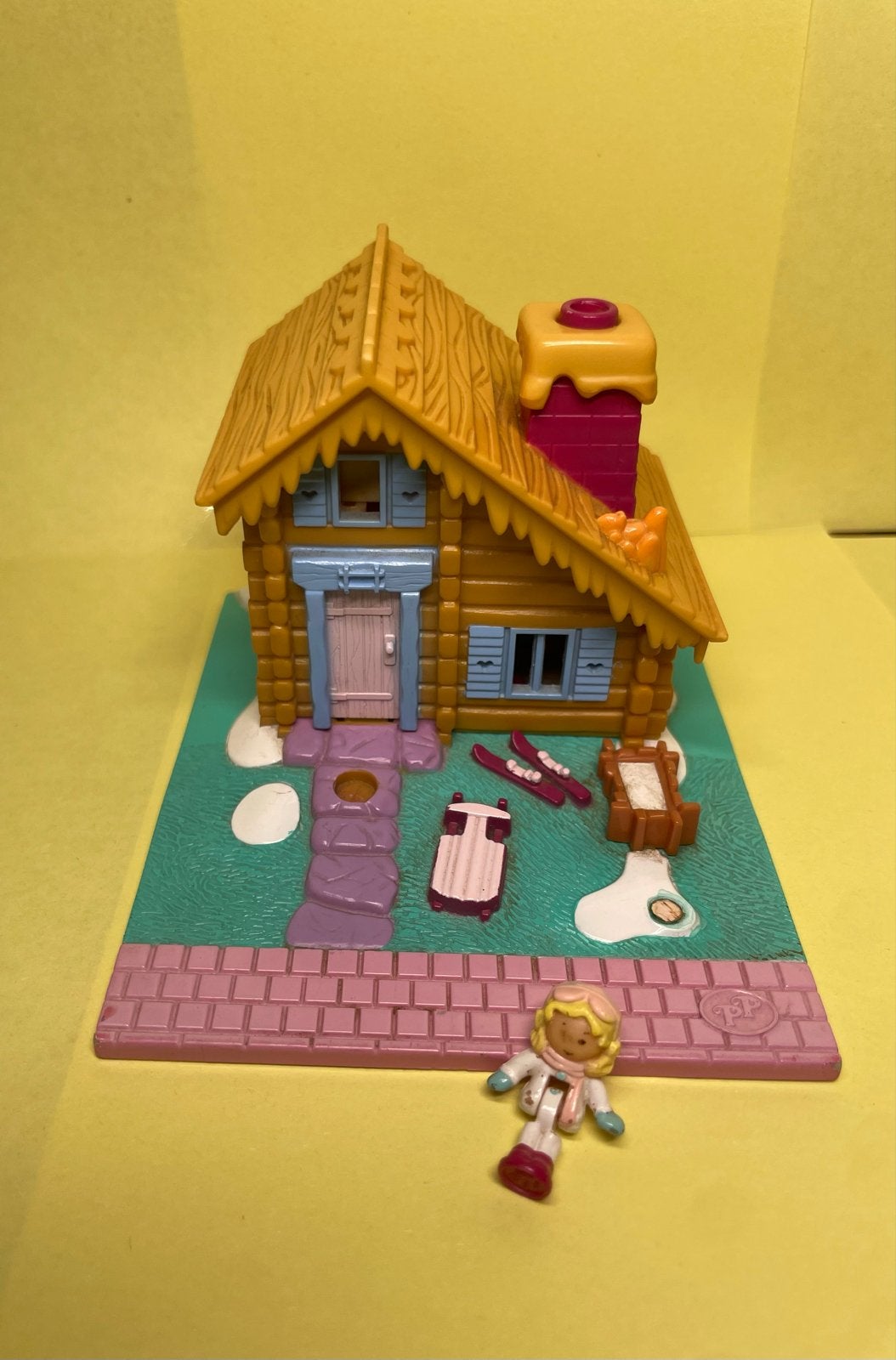 Vintage Polly Pocket Ski Chalet 1993 met popje, Verzamelen, Speelgoed, Verzenden, Gebruikt