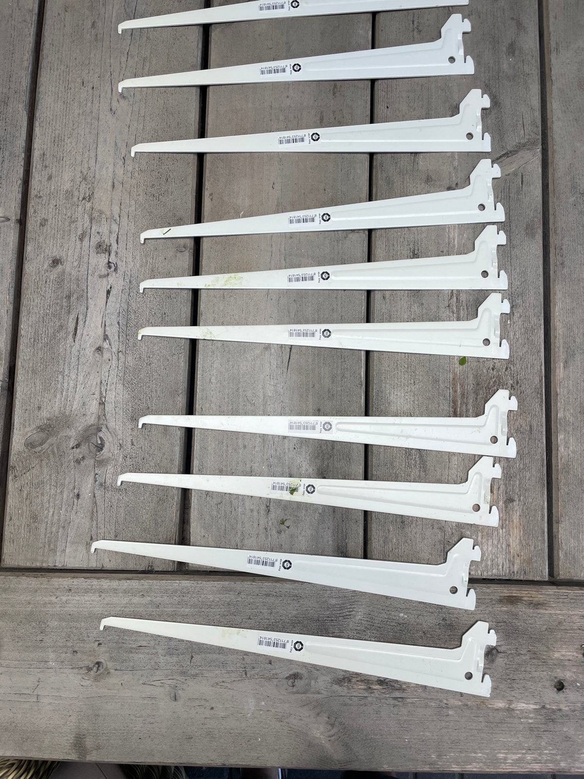 10 x Duraline plank drager 40 cm wit 55 kg, Ophalen, Gebruikt