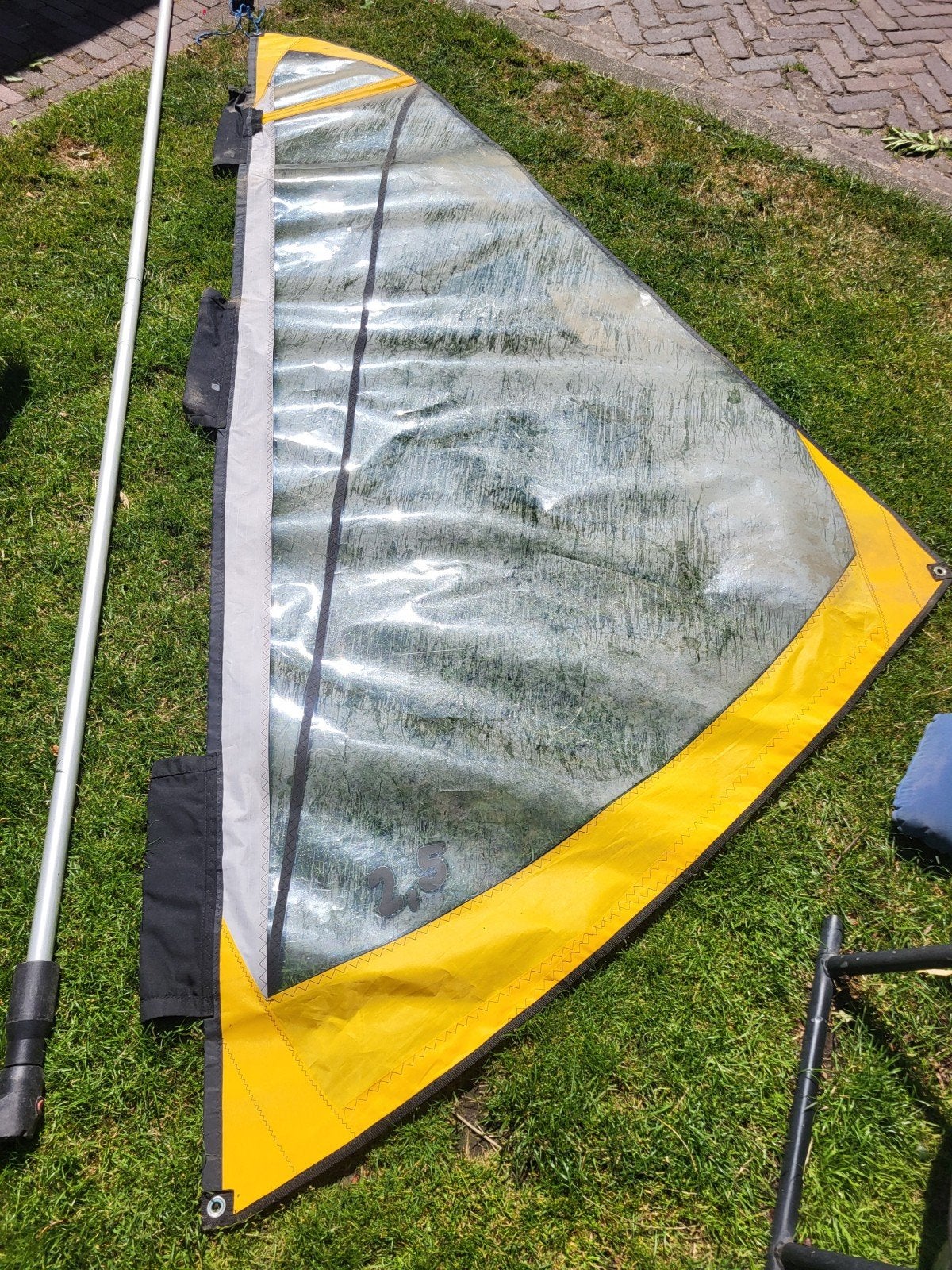 Gaastra Windsurf Zeil 4.0 m² met Mast, Giek en Mastvoet, Met zeil(en), Gebruikt, Gaastra, 3.5 tot 5 m²