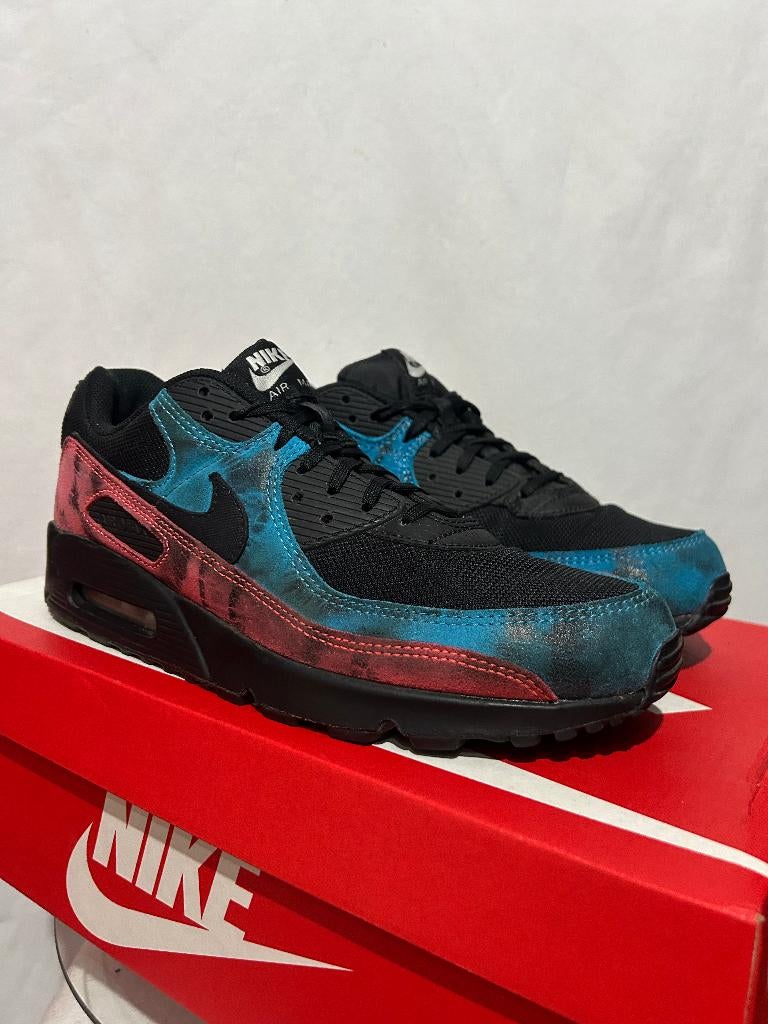 ALS NIEUW! Maat 45 - Nike Air Max 90 Black Tie-Dye, Ophalen, Zwart, Nike, Nike