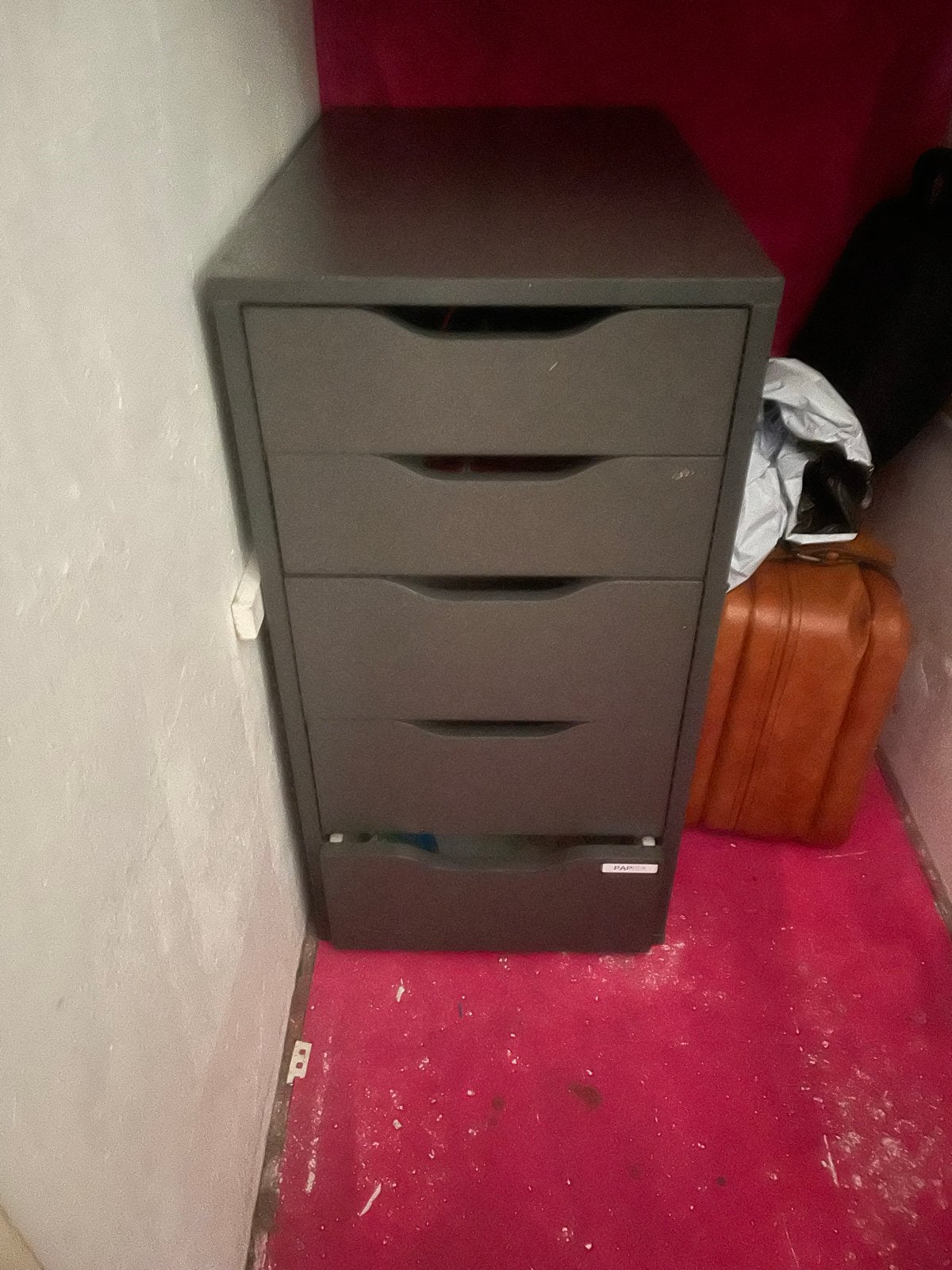 IKEA Alex ladeblok - Donkergrijs, 5 laden, Ophalen, Overige materialen, Minder dan 50 cm, Gebruikt